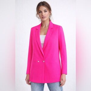Topshop Ava Double Breasted Jacket Pink